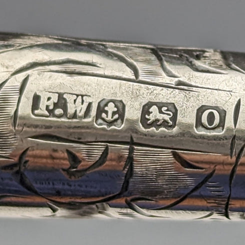 1913 British Antique Sterling Silver Needle Case FRANCIS WEBB